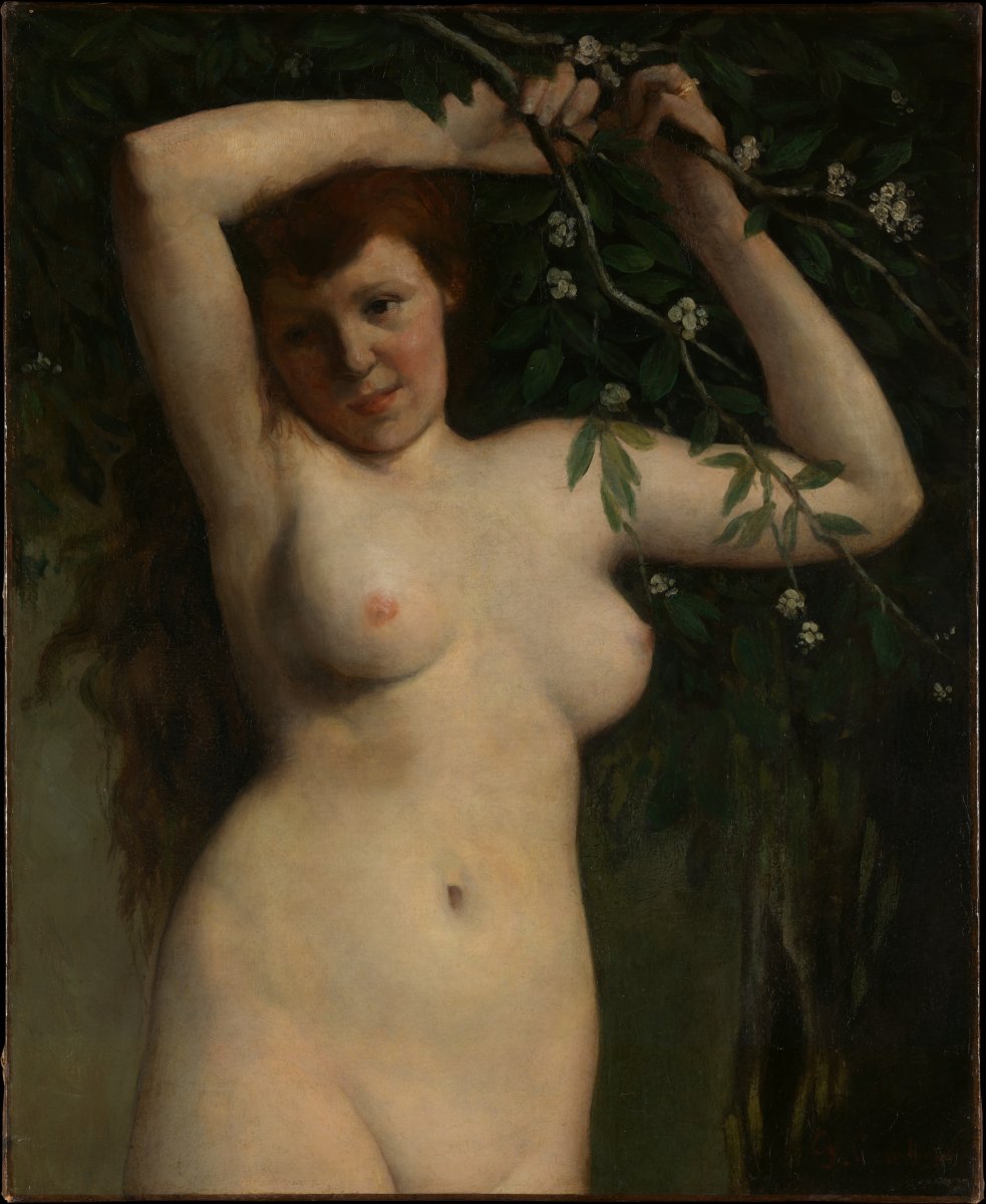Nude with Flowering Branch von Gustave Courbet