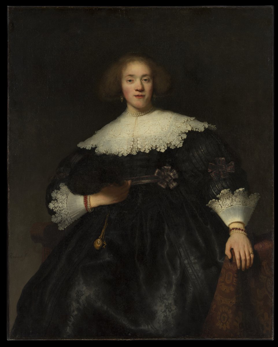 Portrait of a Young Woman with a Fan von Rembrandt (Rembrandt van Rijn)