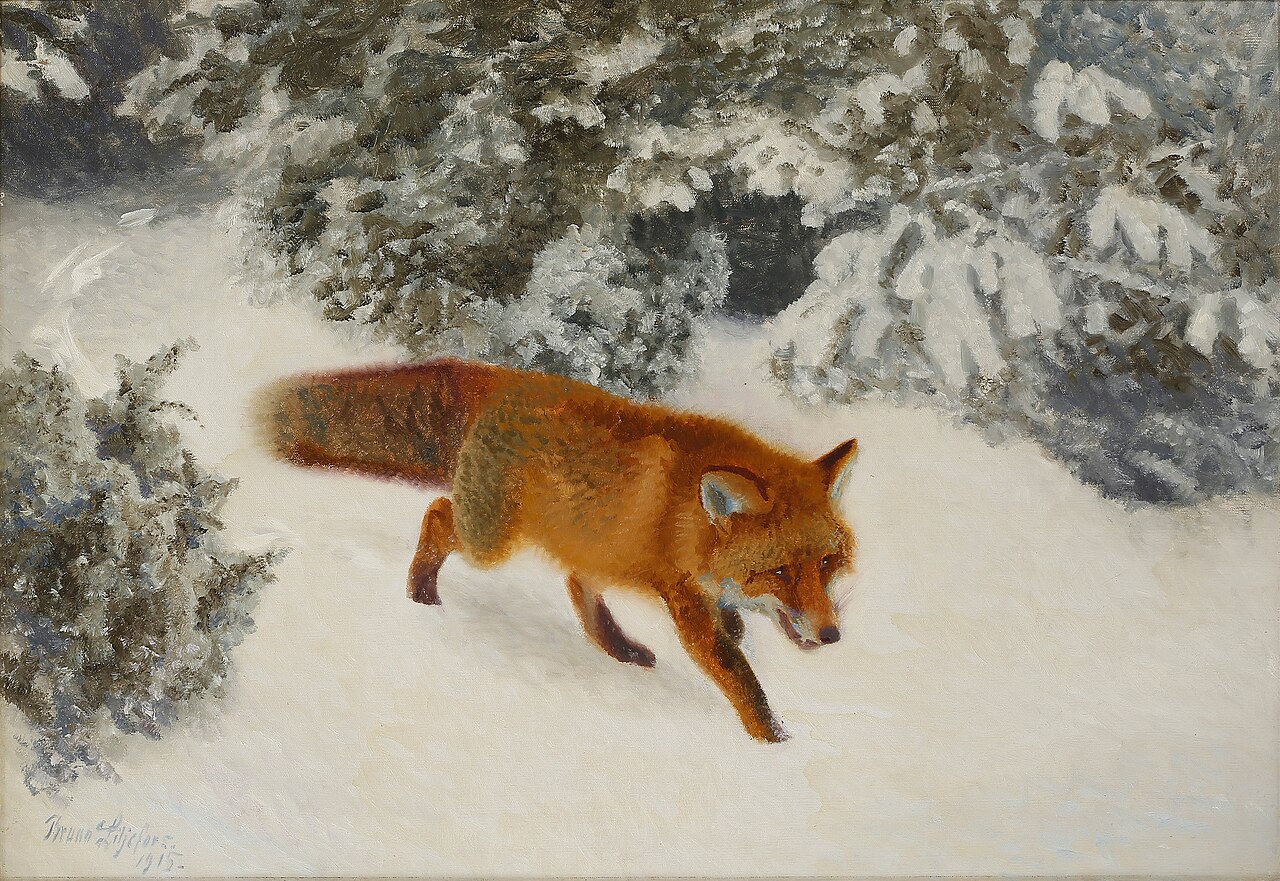 Fox in winter landscape von Bruno Liljefors