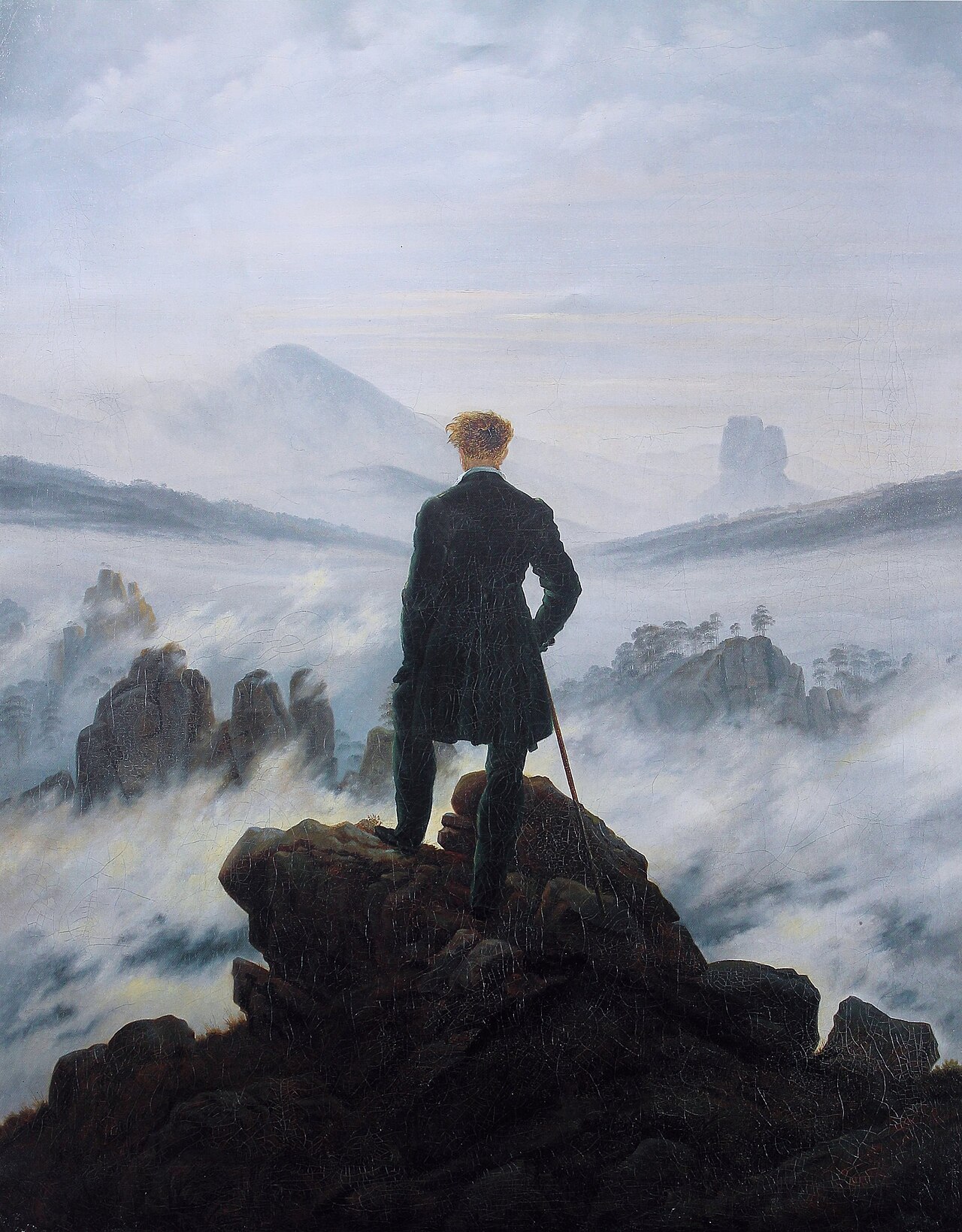 The hiker above the sea of fog von Caspar David Friedrich