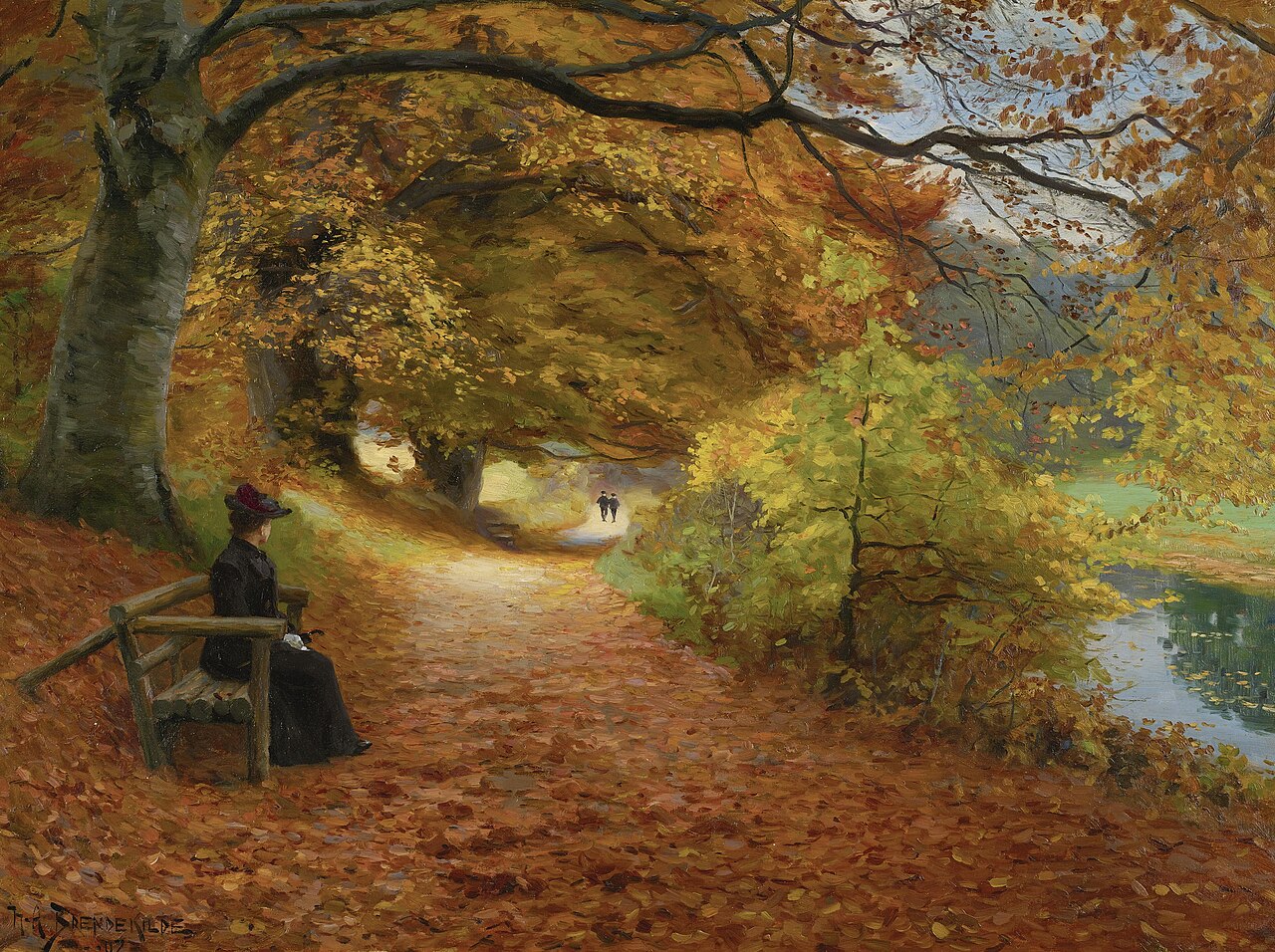 Wooded Path in Autumn von H. A. Brendekilde