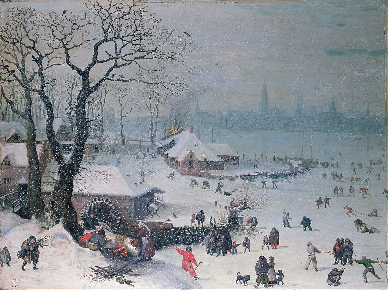Winter Landscape with Snowfall near Antwerp von Lucas van Valckenborch