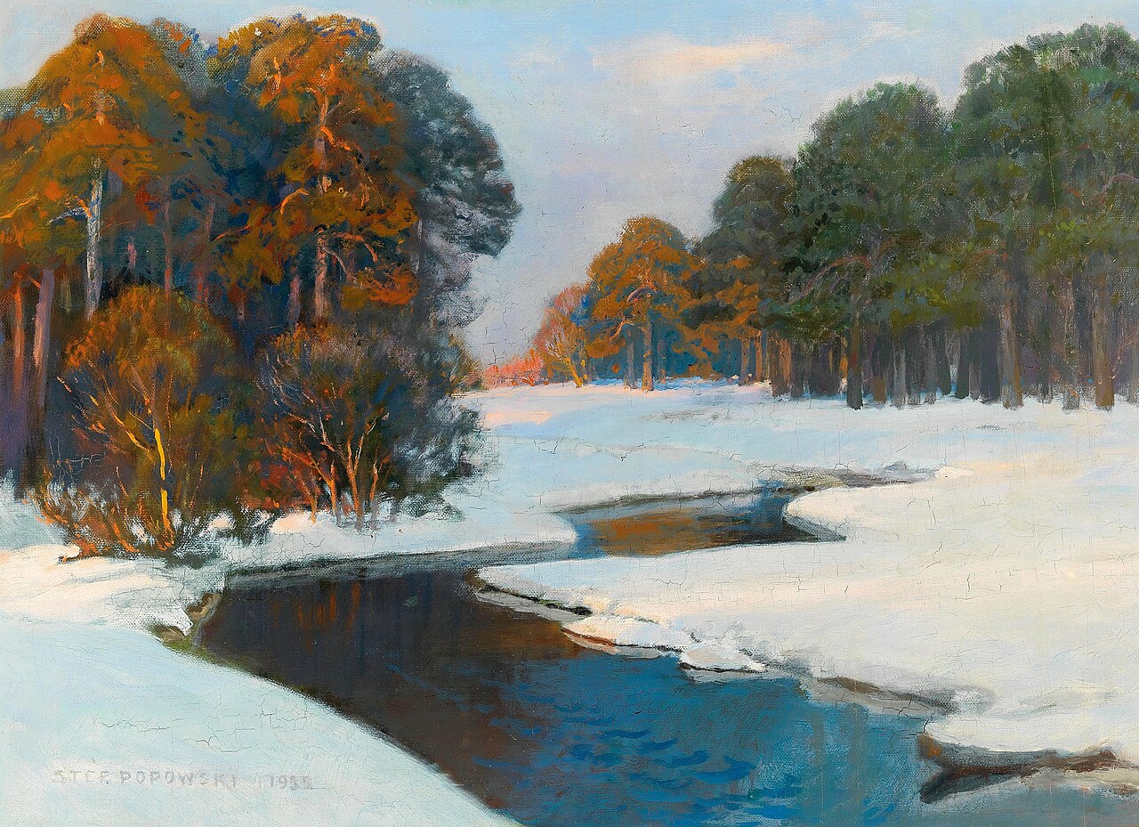 Winter Landscape in the Evening Light von Stefan Popowski