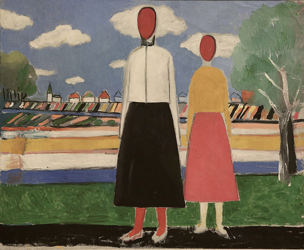 Two figures in the landscape by Kasimir Malewitsch (1878–1935) von Paradise Chronicle