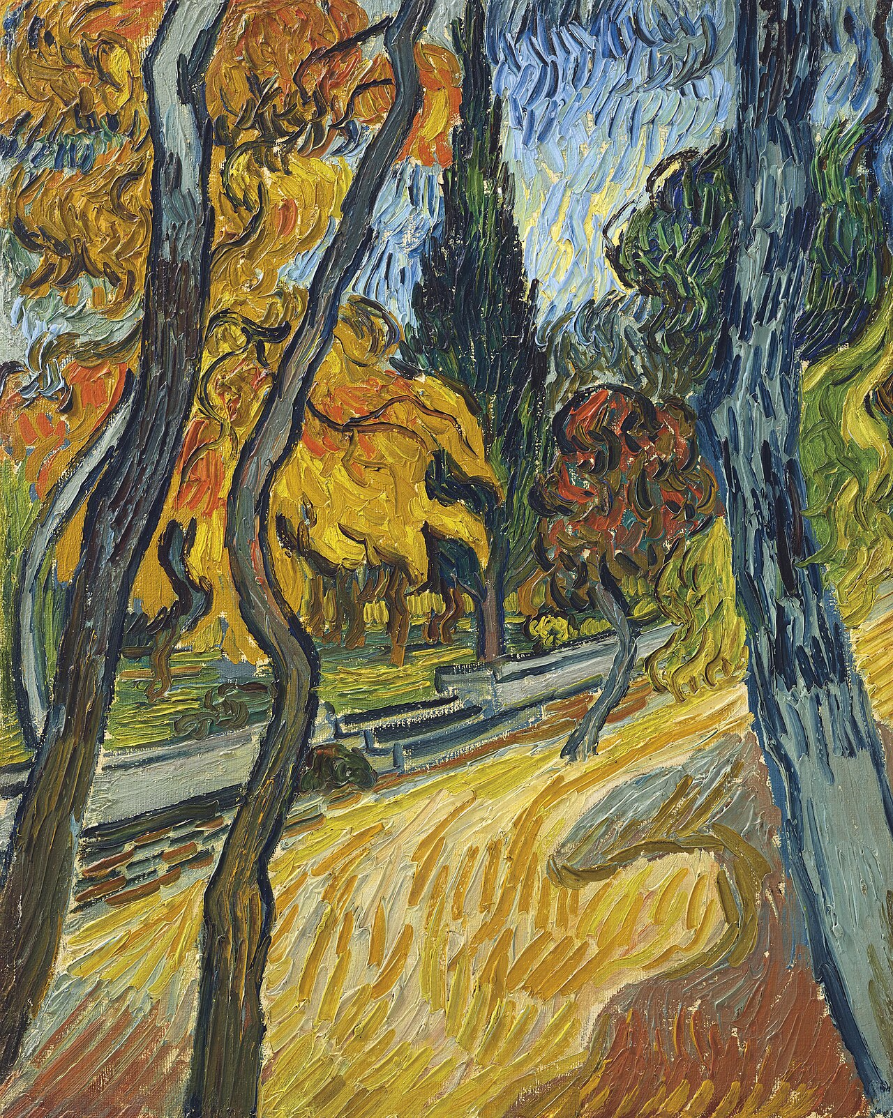 Trees in the Garden of Saint-Paul Hospital von Vincent van Gogh