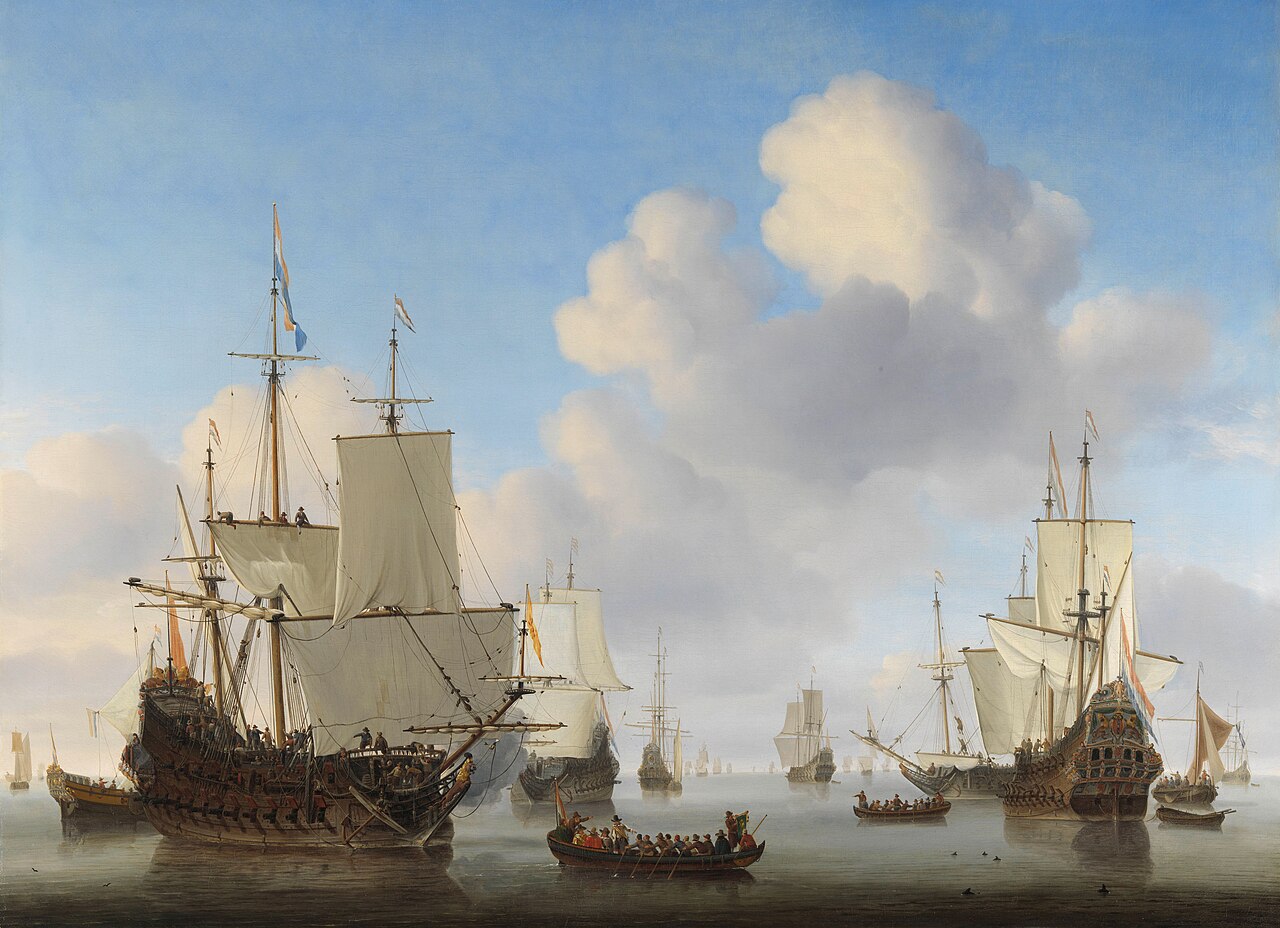 Dutch Ships in a Calm Sea von Willem van de Velde the Younger